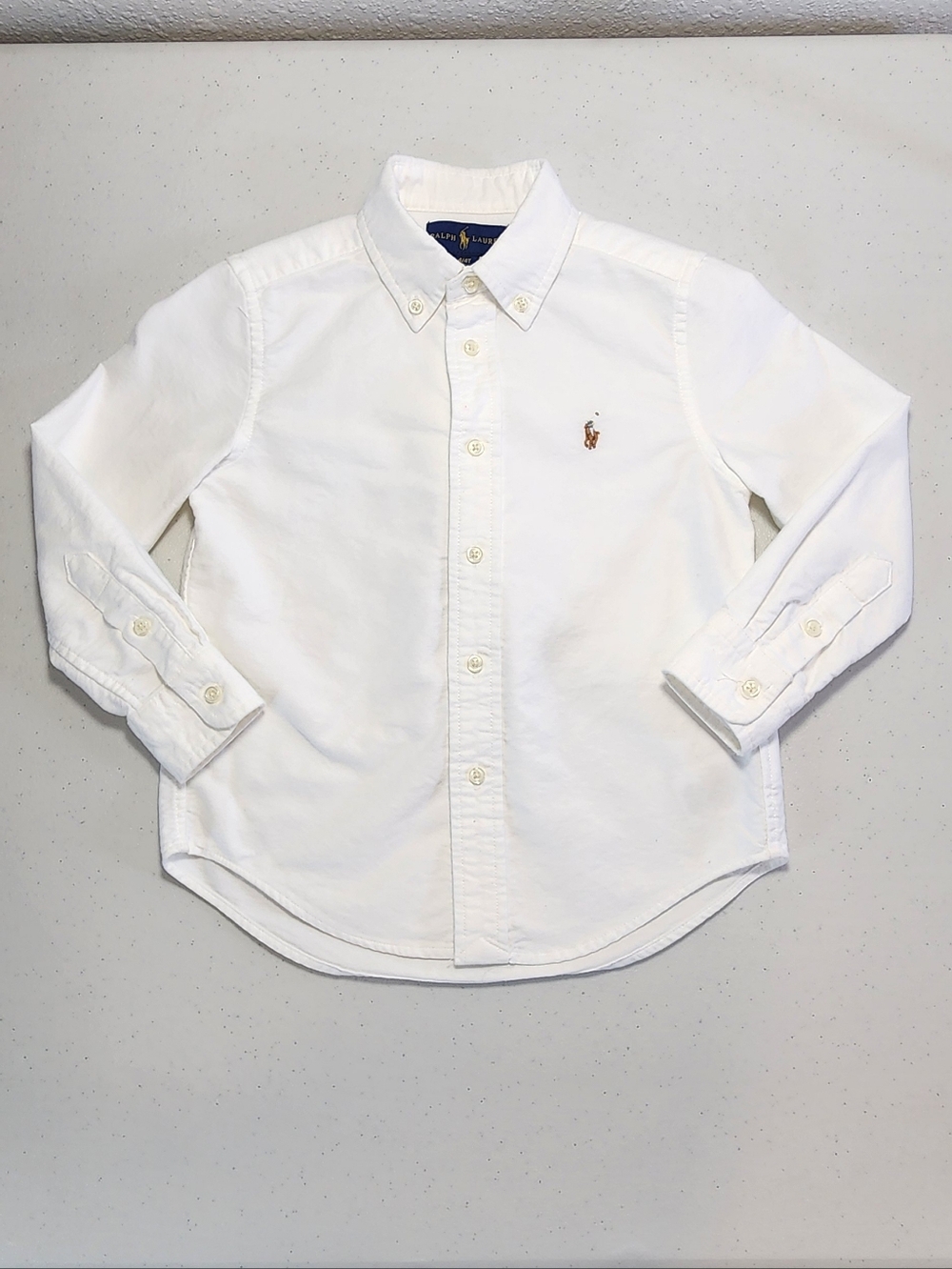 Ralph Lauren Kids Boys White Oxford Button Down Shirt Pony Logo 4T Preppy School